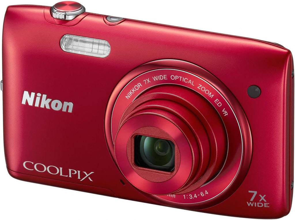 Nikon COOLPIX S3500 20.1 MP Digital Camera with 7x Zoom (Red) (OLD MODEL)
