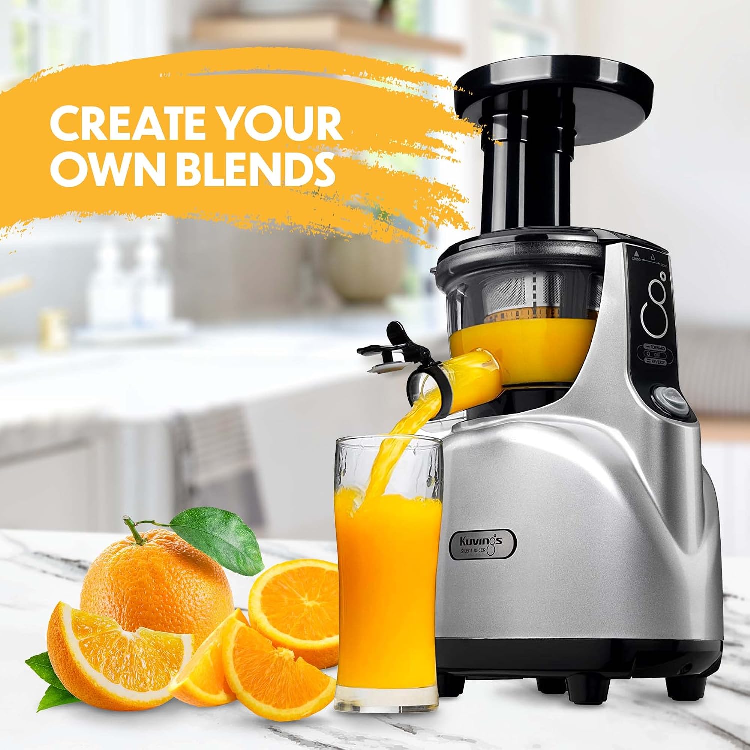 Kuvings Silent Juicer SC Series With Detachable Smart Cap, Silver Pearl