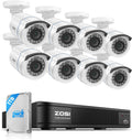 ZOSI H.265+ Home Security Camera System with AI Human Vehicle Detection, 5MP 3K Lite 8 Channel CCTV DVR Recorder and 8 x 1080p Weatherproof Bullet Camera Outdoor Indoor, 80ft Night Vision, 1TB HDD