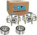 TRQ 2 Piece Front Rear Wheel Bearing & Hub Assembly Set Compatible with 2004-2008 Acura TL 2003-2007 Honda Accord