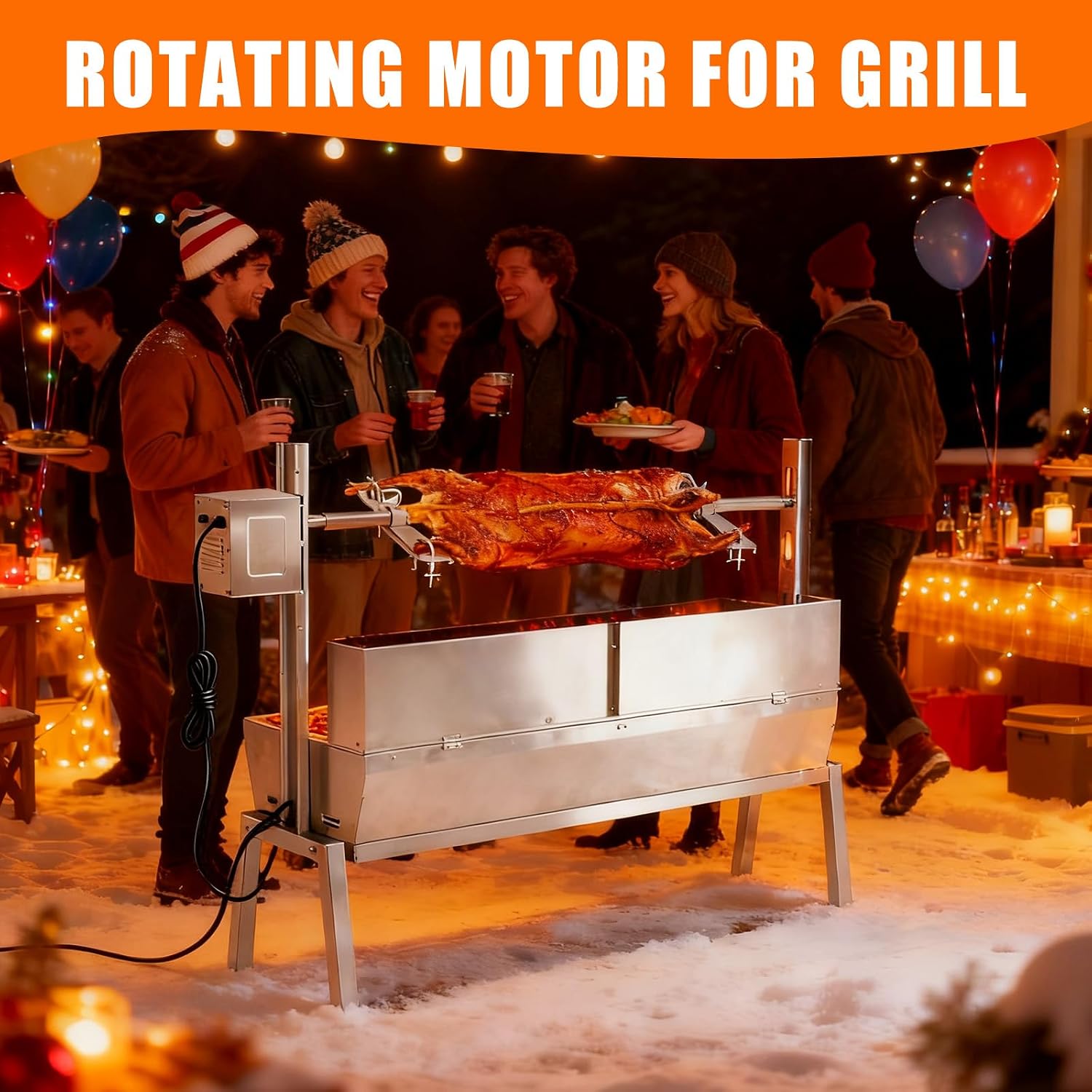 High Torque Rotisserie Motor 45W - BBQ Rotisserie Motor for Grill, Heavy Duty Universal Replacement Spit for Pig/Goat/Chicken rotisserie, Outdoor BBQ, Camping & Gatherings