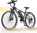Electric Bike for Adults, 750W Electric Mountain Bike with 7-Speed and Front Suspension, 20 mph Folding Bike, 40 Miles PAS Range, 26' Tire
