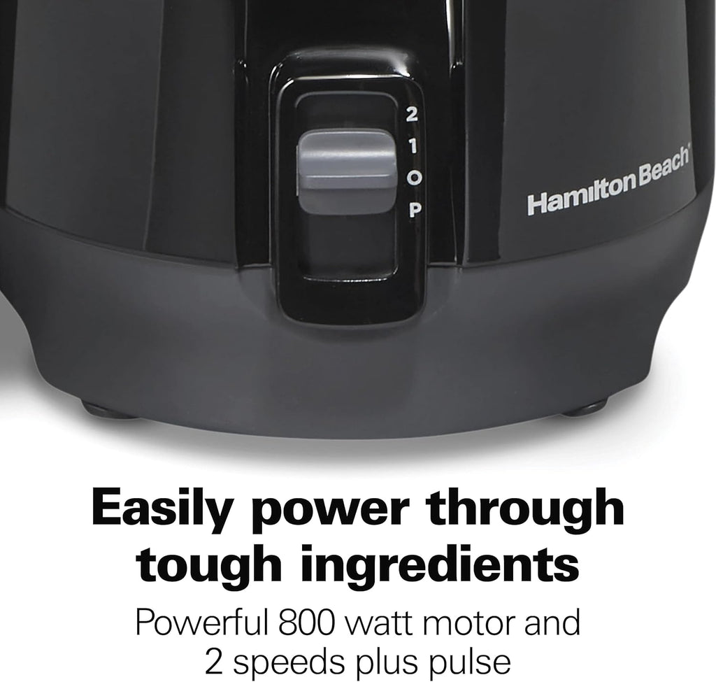 Hamilton Beach Juice & Blend 2-in-1 Juicer Machine and 20 oz. Blender, Big Mouth Large 3' Feed Chute for Whole Fruits and Vegetables, Easy to Clean, Centrifugal Extractor, 800W Motor, Black (67970)