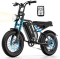 GREATWORK 2500W Peak Electric Bike for Adults, 1200Wh Removable Battery, Max 37MPH & 100 Miles Electric Dirt Bike with Full Suspension, 20'x4' Fat Tire Motorcycle Style Commuter Ebike for Men Women