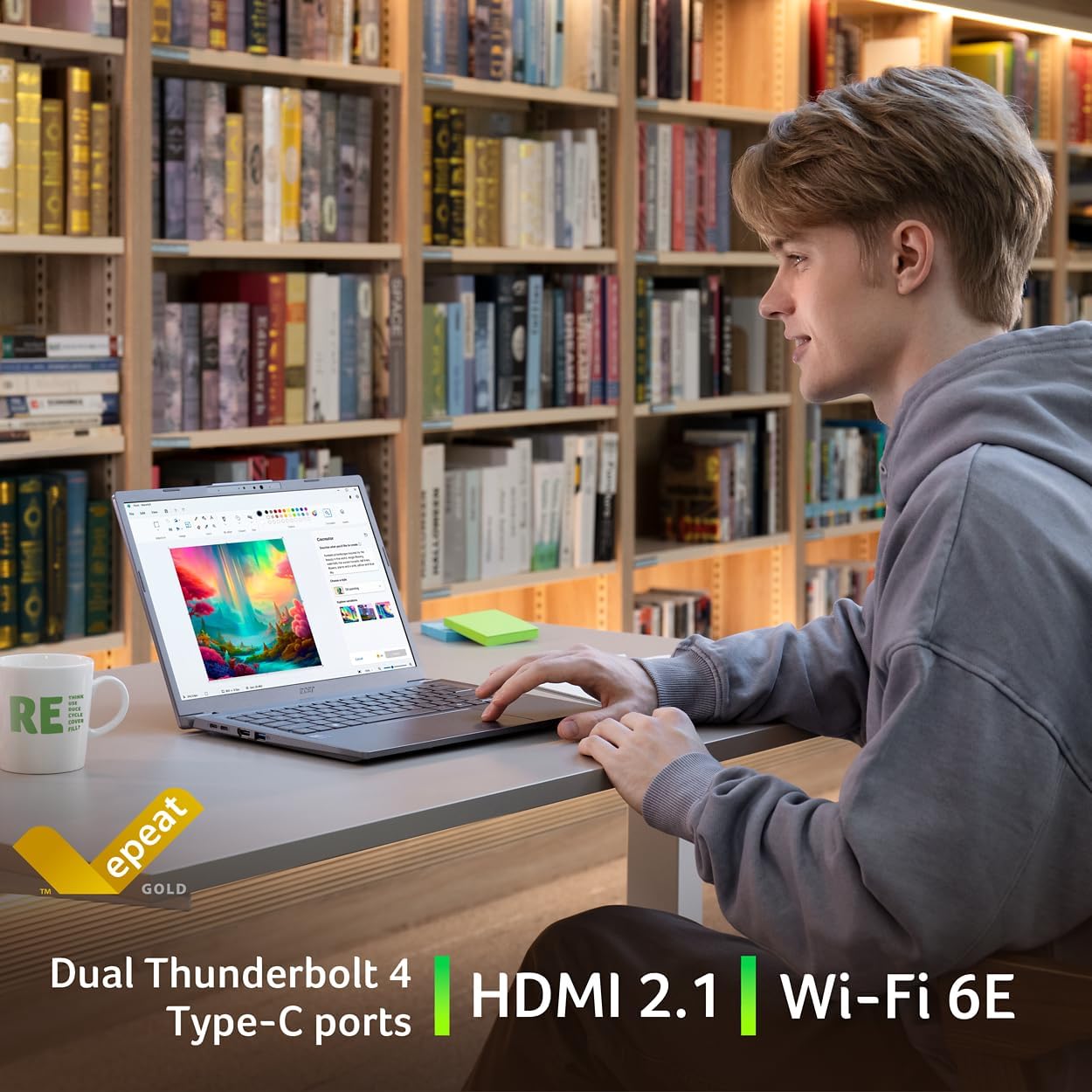 Acer Aspire 14 AI Copilot+ PC | 14' WUXGA Display | Intel Core Ultra 7 Processor 256V | NPU: Up to 47 Tops - GPU: Up to 64 Tops | Intel ARC 140V | 16GB LPDDR5X | 1TB SSD | Wi-Fi 6E | A14-52M-72S0