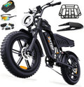 DTTZH F6/F6S/F6PRO Electric Bike for Adults with NFC & Password Unlock, 4000/2000/1500W, 50/40/33MPH, 60V 30Ah, 48V 15/25Ah E-Bike, 100-60 Miles Electric Motorcycle, 20' Fat Tire Electric Dirt Bike