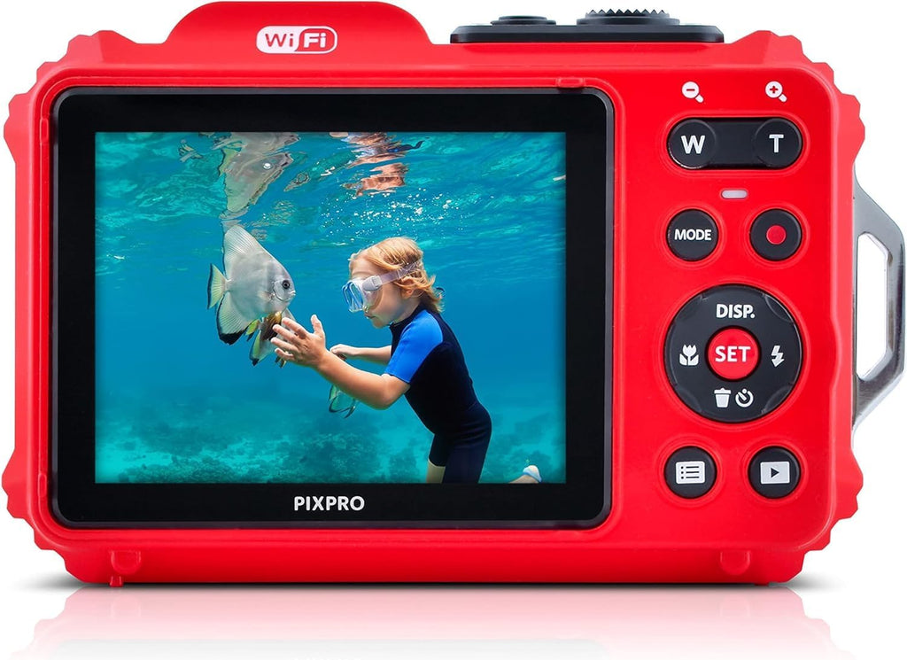 Kodak PIXPRO WPZ2 Rugged Waterproof Shockproof Digital Camera 16MP 4X Optical Zoom 1080P Full HD Video, 2.7' LCD (Red) Bundle with Camera Case, SanDisk 32GB microSDHC Card (4 Items)