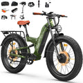 FREESKY 4000W Dual Motor Electric Bike for Adults, 48V 30AH Samsung Cells Battery 120Miles Range, 40MPH AWD Fast E-Bike, 26' Fat Tire Full Suspension Electric Mountain Bike, UL2849 Certified by TÜV