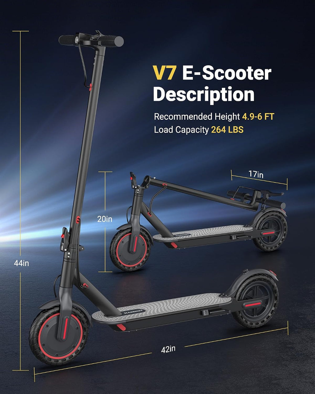 MAXSHOT Electric Scooter for Adults, 8.5/10/14' Tires, 19/22Mph, 350W/500W Motor, 21-28 Miles Range, Folding E-Scooter with Dual Suspension,APP Contro