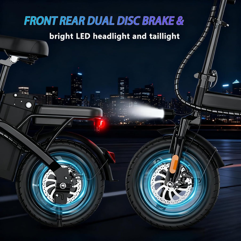 550W Electric Mountain Bike for Adults, 48V 12Ah EBike Climbs 25° Slopes, 23MPH Max Speed Fat Tire Electric Bicycle, 40 Miles Range, UL Certified Off-Road E-Bike