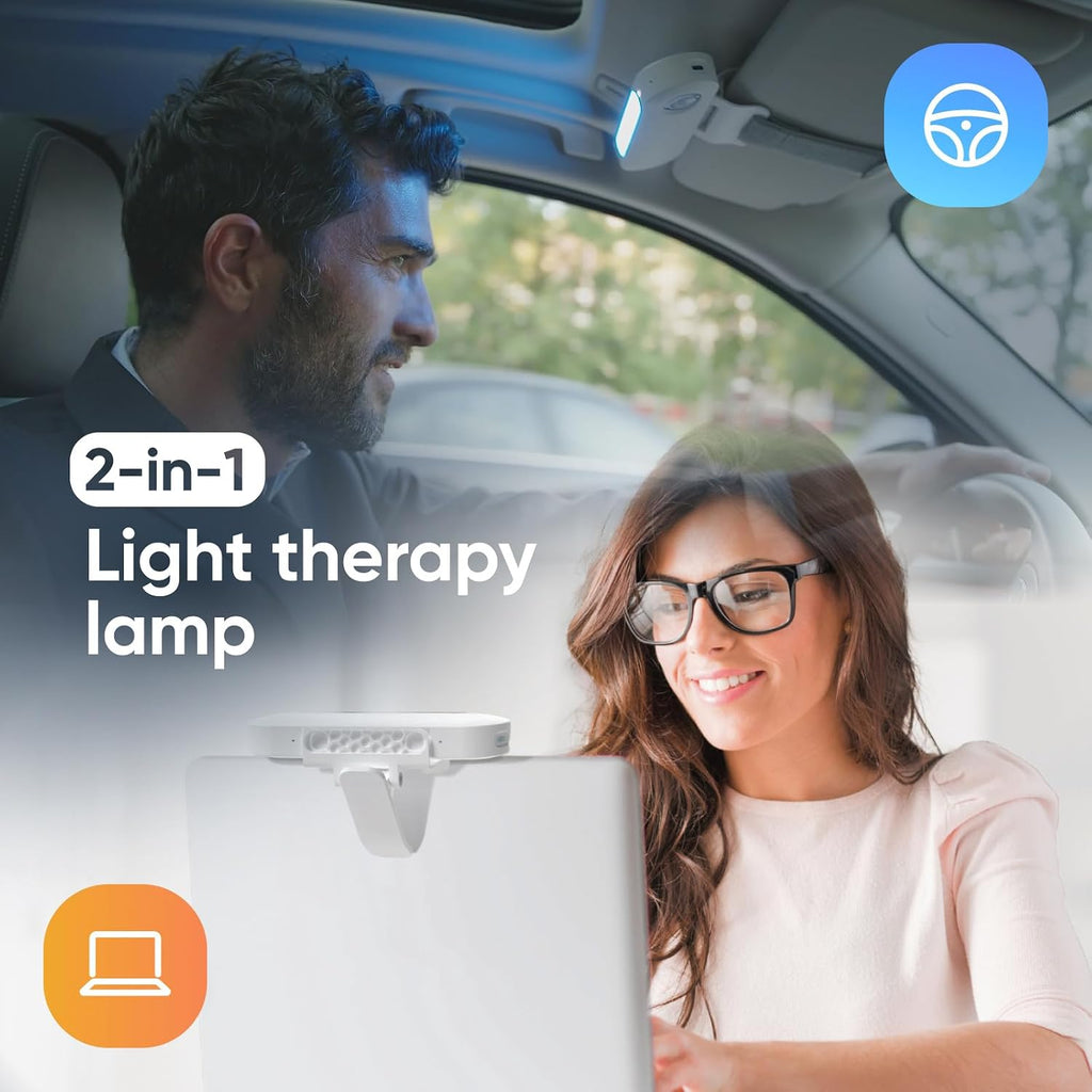 Luminette Drive® - First 2-in-1 Light Therapy Lamp - Enjoy The Benefits of Light Therapy in Your Car or at Your Computer