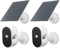 aosu 2K Solar Security Cameras Wireless Outdoor, Solar Outdoor Camera for Home Security, WiFi Camera with Color Night Vision, PIR Human Detection, 2-Way Talk, IP66 Waterproof (2 Pack)