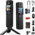 SJCAM C300 Vlogging Camera 64GB Action 4K Body Camera & Handheld Detachable,Vlogs Cam for Content Creators YouTube,7Hour Power,Stabilization,Waterproof,Black,Camara para grabar contenido