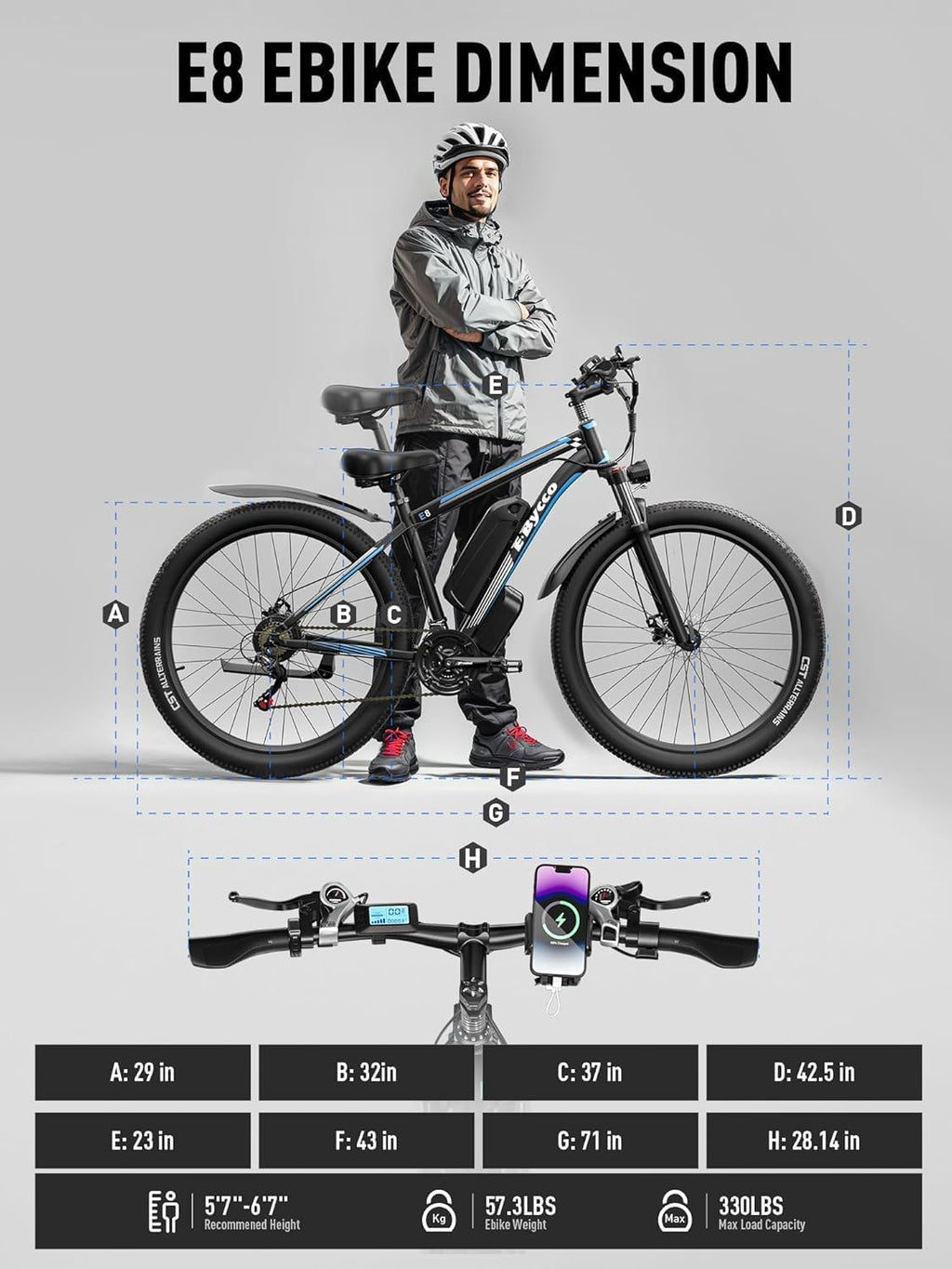 E·Bycco 29' Electric Bike for Adults, 48V 17.5AH, 1000W Peak Electric Mountain Bikes, 21-Speed Pedal Assist Ebikes, 34MPH 80 Miles Long Range Waterproof Commuter Electric Bicycle for Large Men