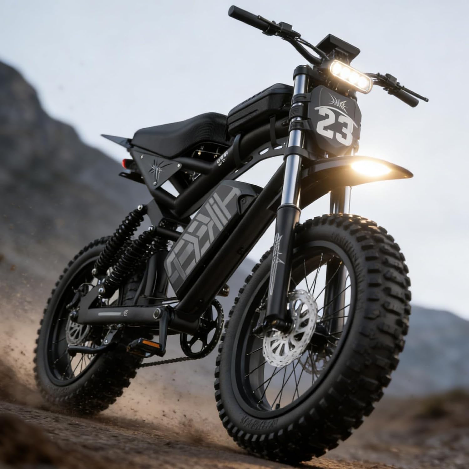 High Power Electric Bike for Adults, 1500W-4000W Peak Ebike with UL Certified Battery, 20' Fat Tire Retro Scrambler Moped Style & Off-Road Electric Motorcycle, Full Suspension