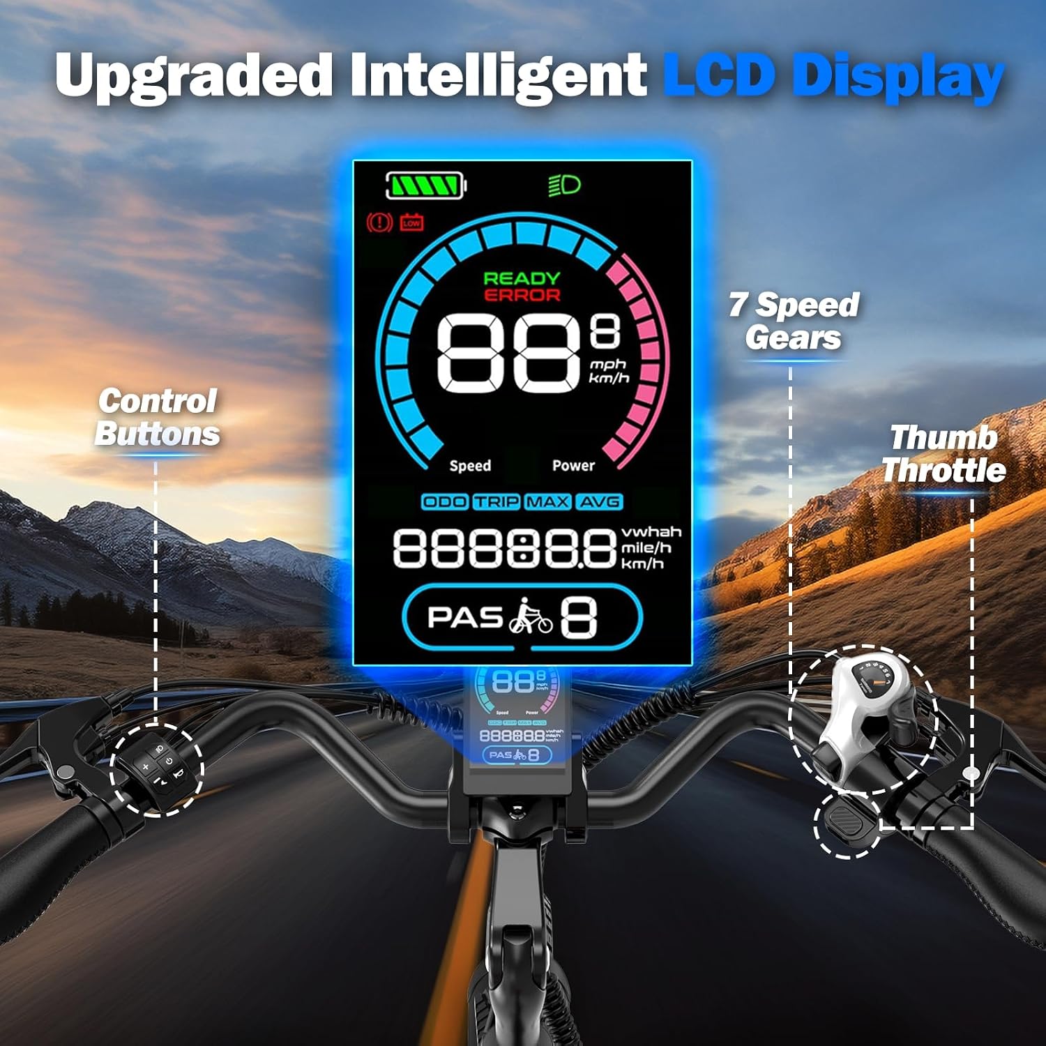 ZDZA Electric Bike for Adults, 1000W Peak Motor, 60 Miles 22Mph Electric Bike, 26' Commuter E Bikes with 48V 10.4Ah Removable Battery, Step-Thru Ebike, Adjustable Stem, 7-Speed & Front Suspension