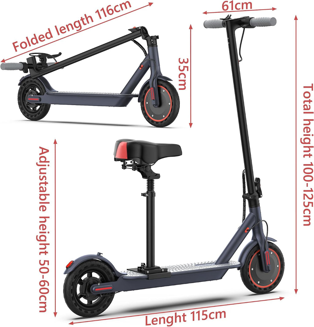 MAXSHOT Electric Scooter for Adults, 8.5/10/14' Tires, 19/22Mph, 350W/500W Motor, 21-28 Miles Range, Folding E-Scooter with Dual Suspension,APP Contro
