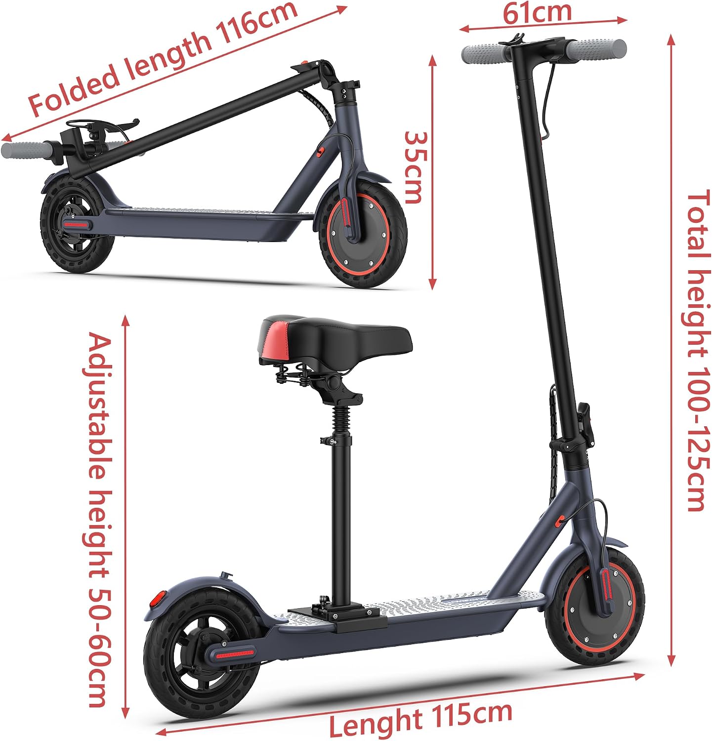 MAXSHOT Electric Scooter for Adults, 8.5/10/14' Tires, 19/22Mph, 350W/500W Motor, 21-28 Miles Range, Folding E-Scooter with Dual Suspension,APP Contro