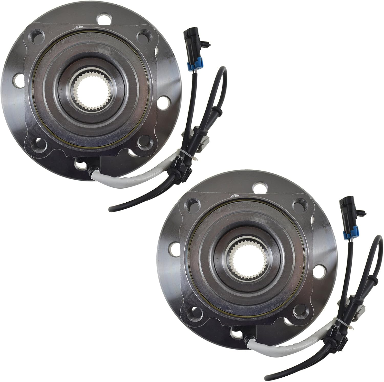 TRQ Front Driver and Passenger Side Wheel Bearing and Hub Assembly Set 2 Piece Compatible with 96-00 Chevrolet K2500 4WD with 8 Lug Wheels 96-00 K3500 4WD 96-99 GMC K1500 4WD with 8 Lug Wheels