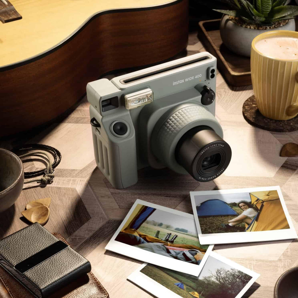 Fujifilm Instax Wide 400 Instant Film Camera Bundle with Fuji Instax Wide Instant Film Color Print (20 Sheets) + Travel Bag + Rechargeable Batteries with Charger and Lens Cleaning Kit