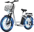 Caroma Peak 500W/800W/1200W Electric Scooter with Seat, 20' Fat Tire Electric Bike with 48V Removable Battery, Up to 30Miles & 20MPH, Adult Scooter for Commuting with Basket&Adjustable Seat