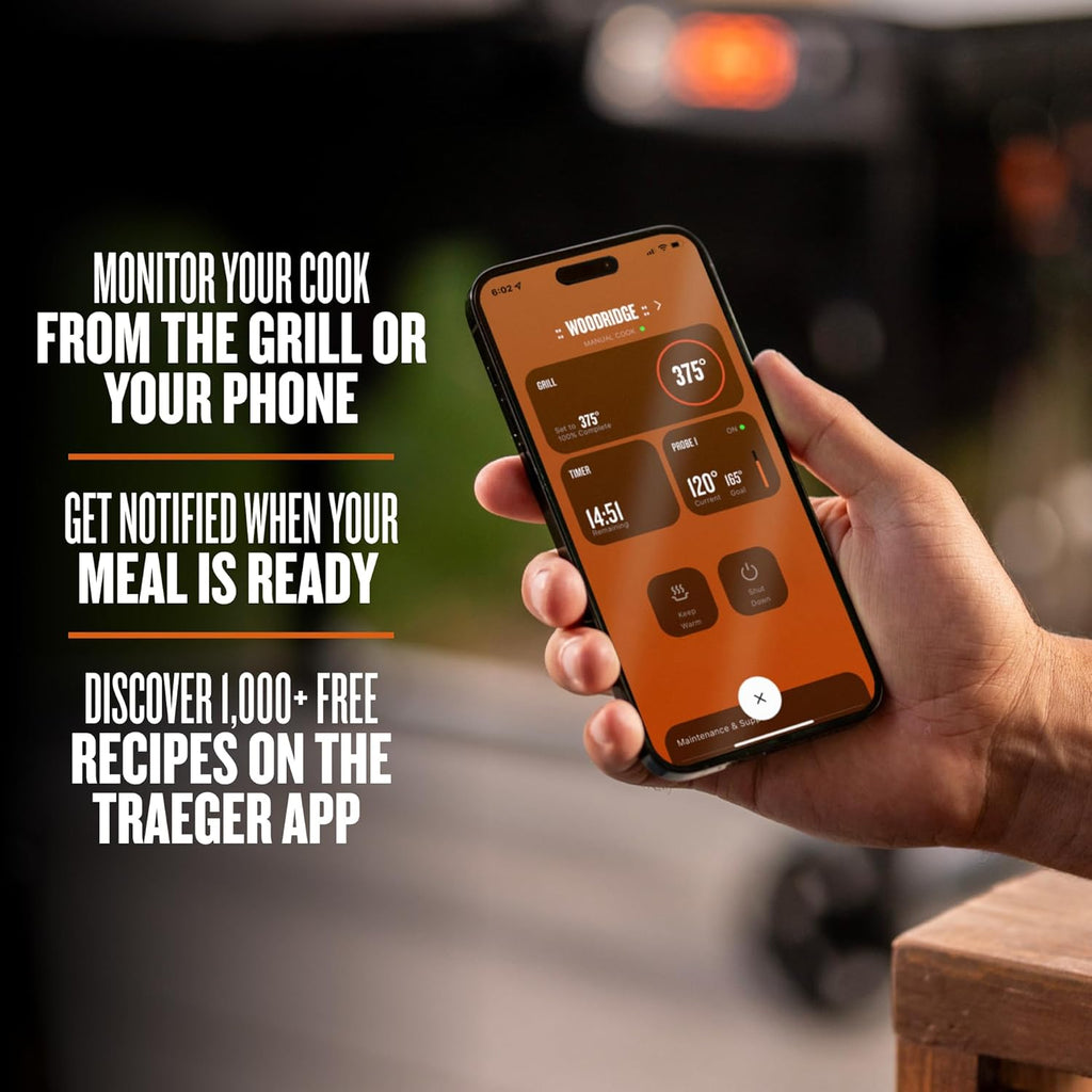 Traeger Grills Woodridge Pro Electric Wood Pellet Grill and Smoker, 970 Sq. In., Outdoor Pellet Smoker Grill with Digital Sensor and Side Shelf, Wi-FIRE Technology, Super Smoke Mode, TFB97JLH