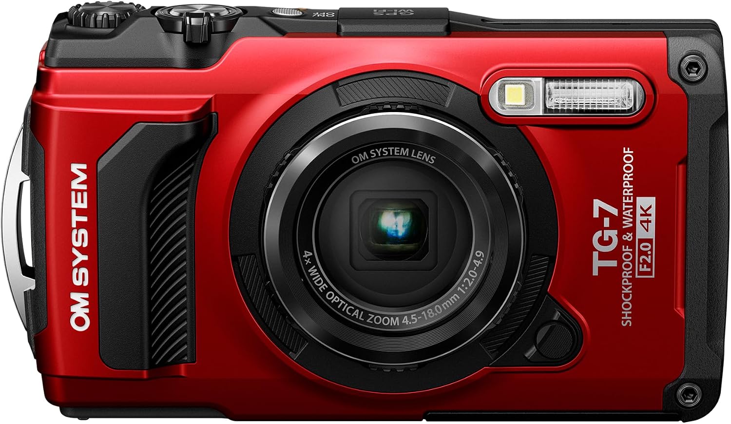 OM System OLYMPUS Tough TG-7 Red Underwater Camera, Waterproof, Freeze Proof, High Resolution Bright, 4K Video 44x Macro Shooting (Successor Olympus TG-6)