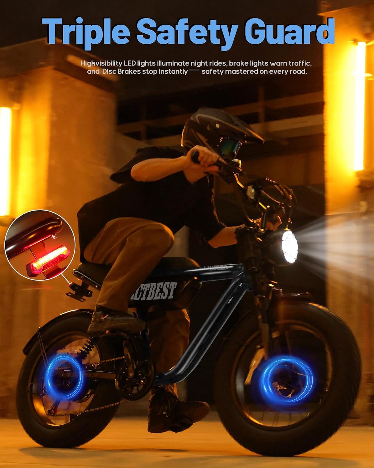 ACTBEST 16'/20'/26' Fat Tire Electric Bike for Adults/Teens, 1200W/1500W Peak Motor, 25MPH/28MPH & 55-75 Miles Long Range, Full Suspension All-Terrain eBike for Mountain,Snow,Sand