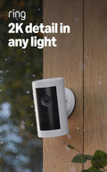 Ring Outdoor Cam Plus, Battery (newest model), Home or business security, Wide-Angle 2K Video with Ring Vision, Low-Light Sight for full-color night vision, Mount-Anywhere Versatility, 2-pack, White