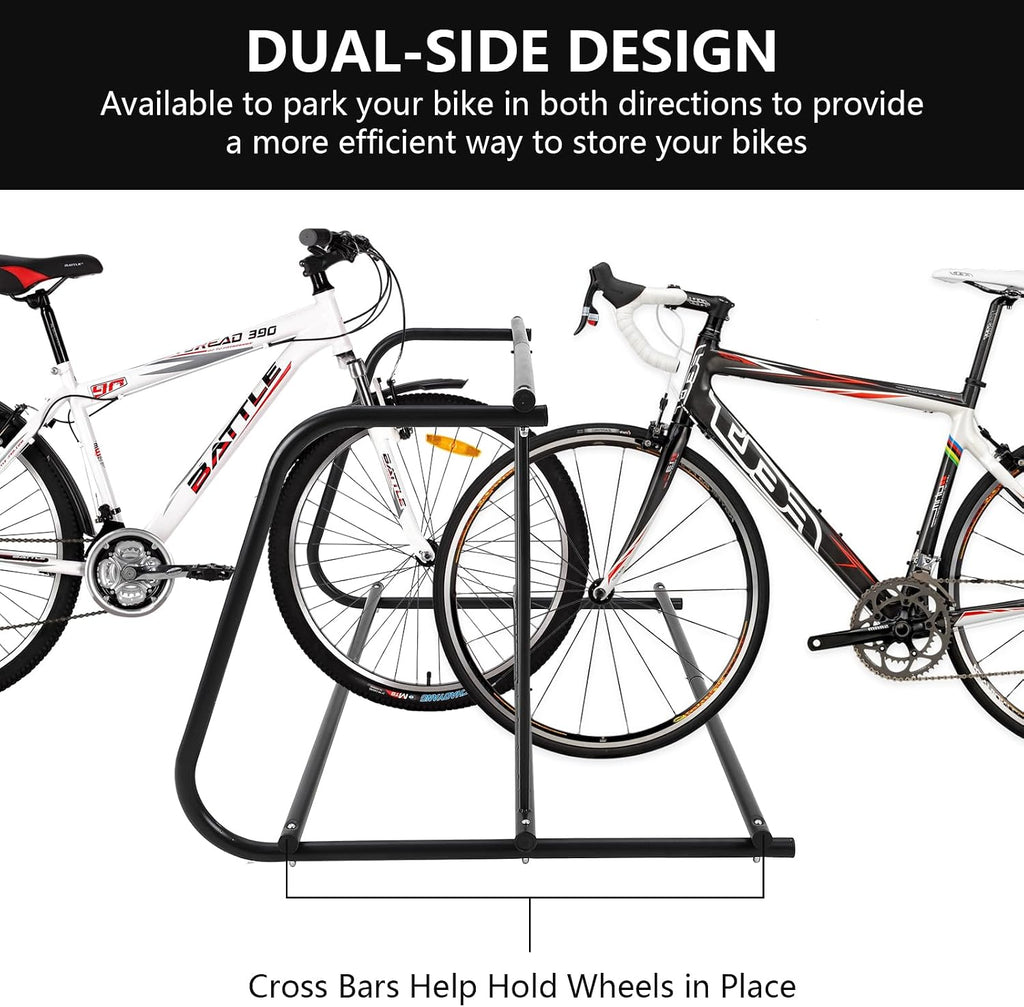 Garvee Commercial Floor Bike Rack Stand, Grid Bike Rack Ground, 10-Bike Capacity Dual Sided Bicycle Storage Stand Floor Parking Stand for Garages, Stores, Schools & Universities Power Coated Steel