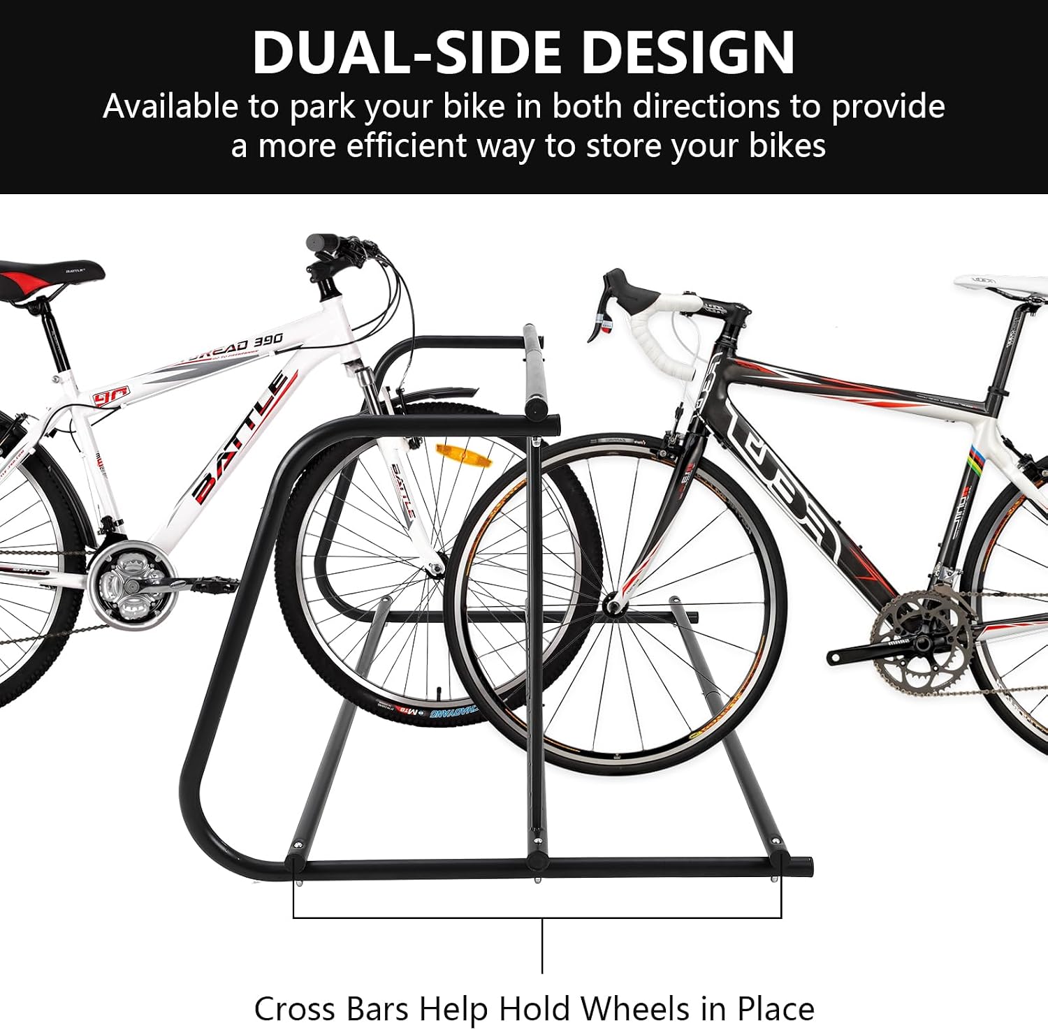 Garvee Commercial Floor Bike Rack Stand, Grid Bike Rack Ground, 10-Bike Capacity Dual Sided Bicycle Storage Stand Floor Parking Stand for Garages, Stores, Schools & Universities Power Coated Steel