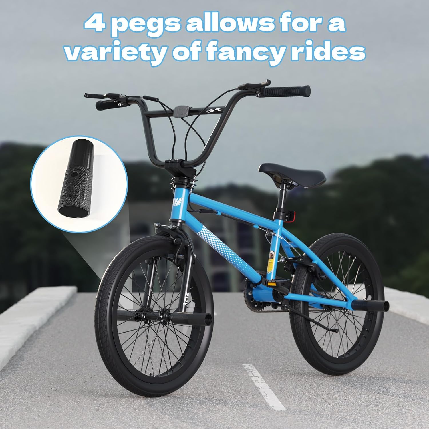 KORIMEFA Freestyle BMX Bike 18 20 inch Kids Boys Trick Bicycle for 7-12 Years Old, Hi-Ten Steel Frame, Beginner-Level to Advanced Riders