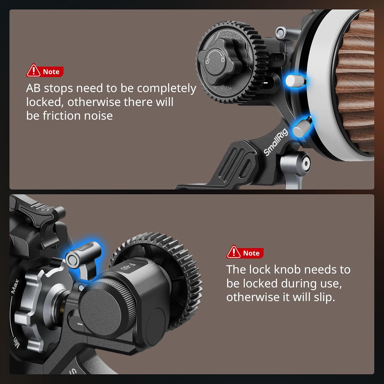 SmallRig F60 Modular Follow Focus with A/B Stops, Allows Wide-Range (0.6kgf-1.8kgf) Stepless Damping Adjustment, with 15mm Rod Clamp and Snap-on Gear Ring Belt for DLSRs and Mirrorless Camera