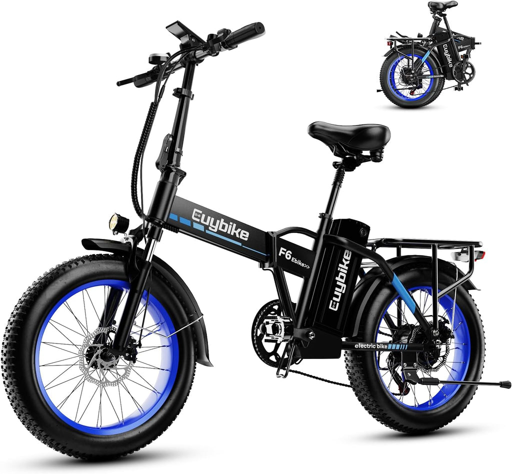 Foldable Electric Bike for Adults, 30+MPH, 48V 20Ah Removable Battery up to 80Miles, 20' Fat Tire Peak 1000W Motor Dirt Ebike Adult Electric Bicycle for City Commute Beach Mountain Adventurous E Bike