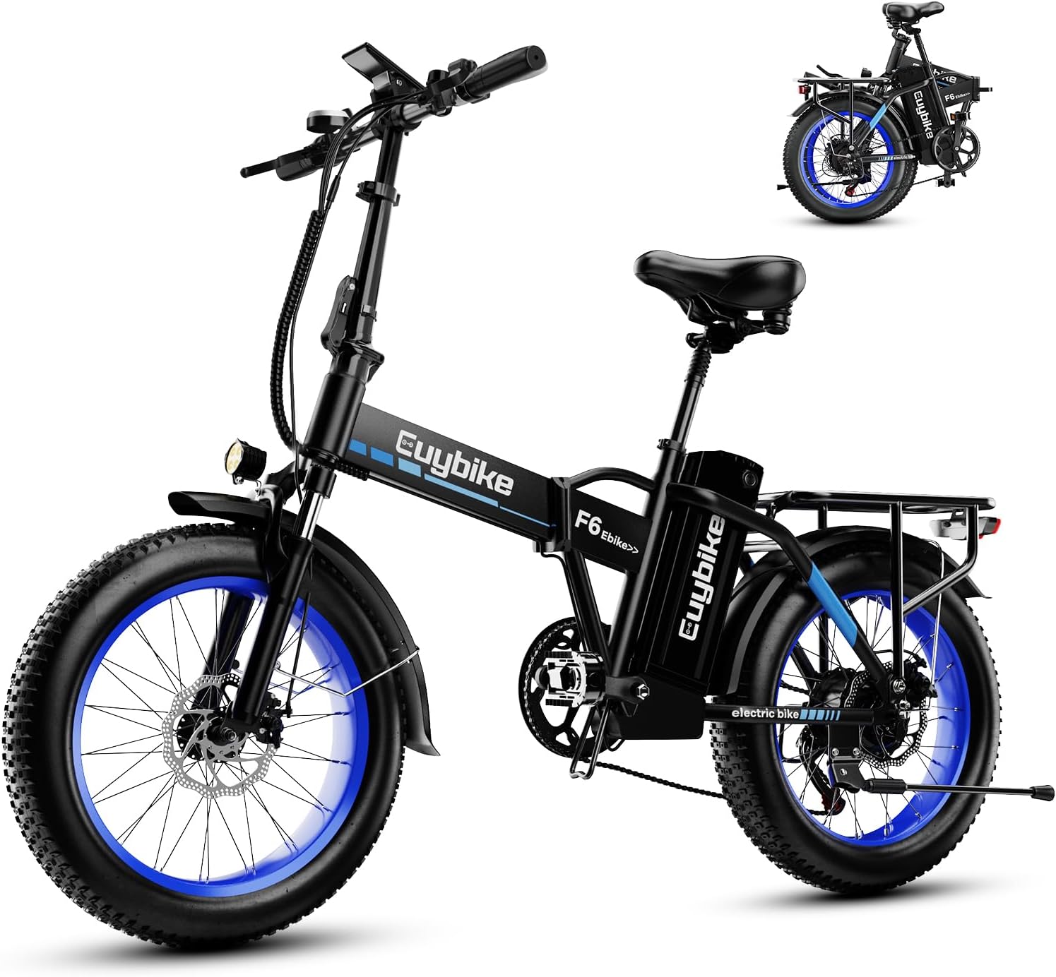 Foldable Electric Bike for Adults, 30+MPH, 48V 20Ah Removable Battery up to 80Miles, 20' Fat Tire Peak 1000W Motor Dirt Ebike Adult Electric Bicycle for City Commute Beach Mountain Adventurous E Bike