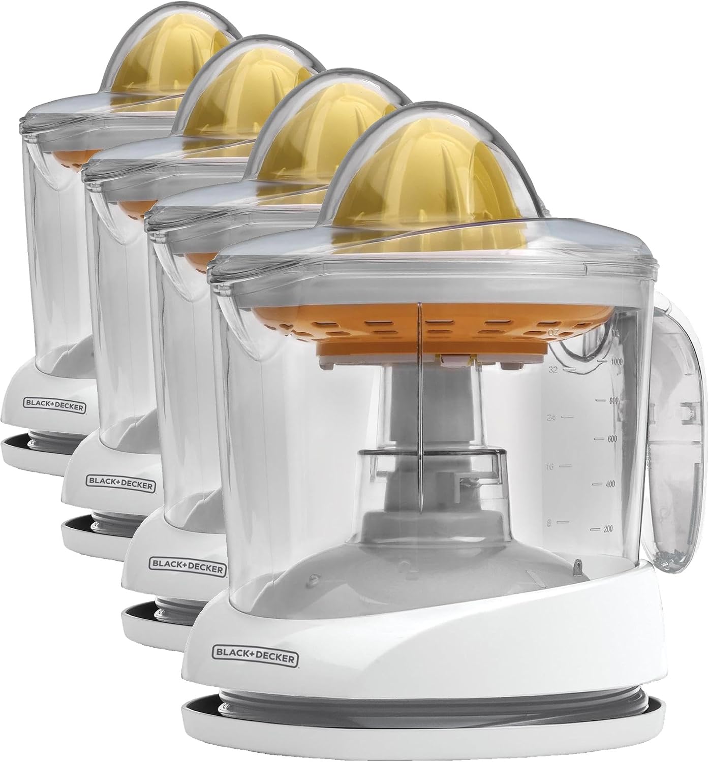 BLACK+DECKER 32oz Electric Citrus Juicer,CJ625,Pressure Activated,Adjustable Pulp Control,Dishwasher-Safe,(Pack of 4)