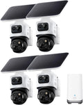 eufy Security eufyCam S4 4-Cam Kit,4K Solar Camera Wireless Outdoor, 3-Lens Bullet-PTZ Cam, 360° View, Cross-Cam Track, AI Recognition, 8x Zoom, Color Night Vision, 0 Monthly Fee,Expandable up to 16TB