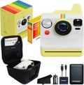 Polaroid Now 3rd Generation i-Type Instant Film Camera with 16 Color Film Photos, Yellow, with Signature Series Power Bundle