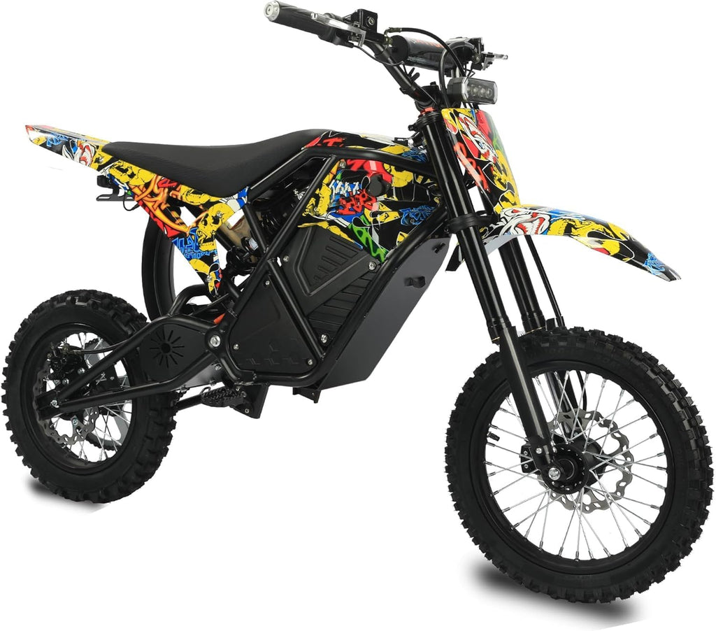 RM7 Electric Dirt Bike for Adults & Teens, 2200W Peak Ebike, 48V 22.5Ah, 37 MPH, 45 Miles, 14'/12' Tire Off-Road Electric Motorcycle, Dual Hydraulic Brakes, Fit Age 13+