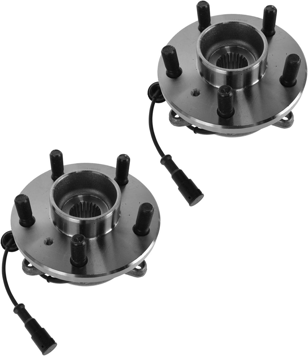 TRQ Front Left and Right Wheel Bearing and Hub Assembly Set 2 Piece Compatible with 1999-2000 Land Rover Discovery 2001 Discovery Series II LE 2001-2002 Discovery Series II SE 2003-2004 Discovery