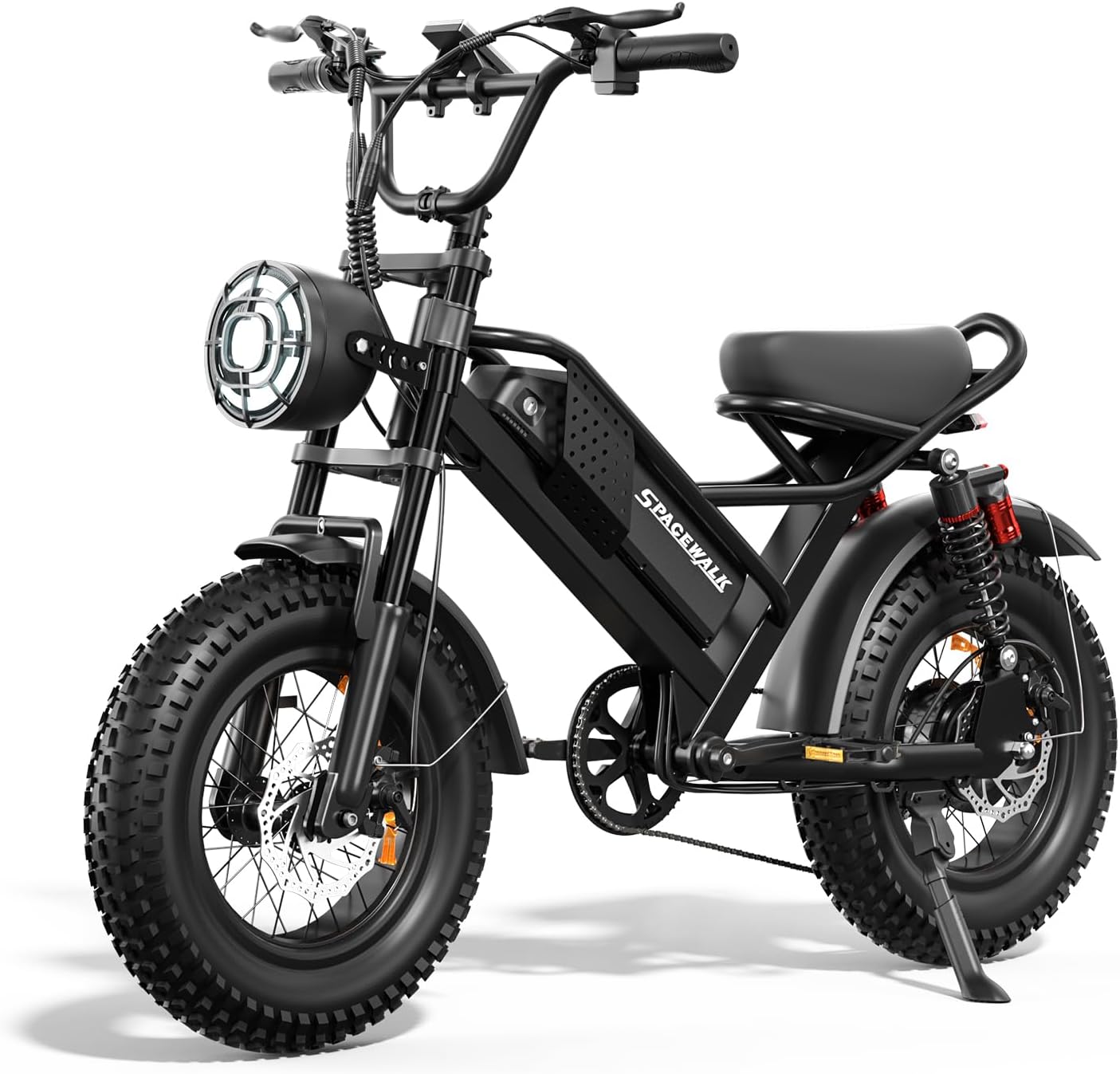 Spacewalk Electric Bike M6 / M7 for Teens/Adults,16' / 20' Ebike,1500W Peak Motor,21.7mph / 27.9mph,48V 15Ah Removable Battery,4X Suspension,50 Miles Pure Electric,70 Miles PAS