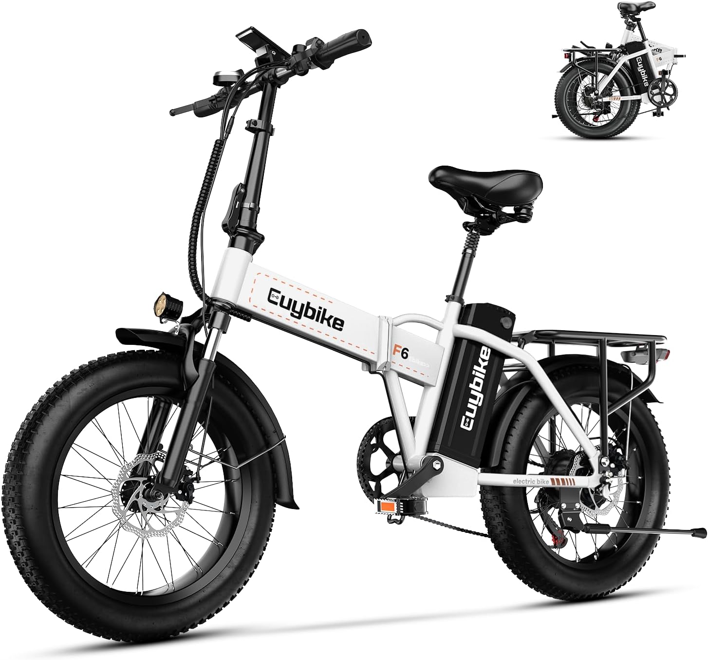Foldable Electric Bike for Adults, 30+MPH, 48V 20Ah Removable Battery up to 80Miles, 20' Fat Tire Peak 1000W Motor Dirt Ebike Adult Electric Bicycle for City Commute Beach Mountain Adventurous E Bike