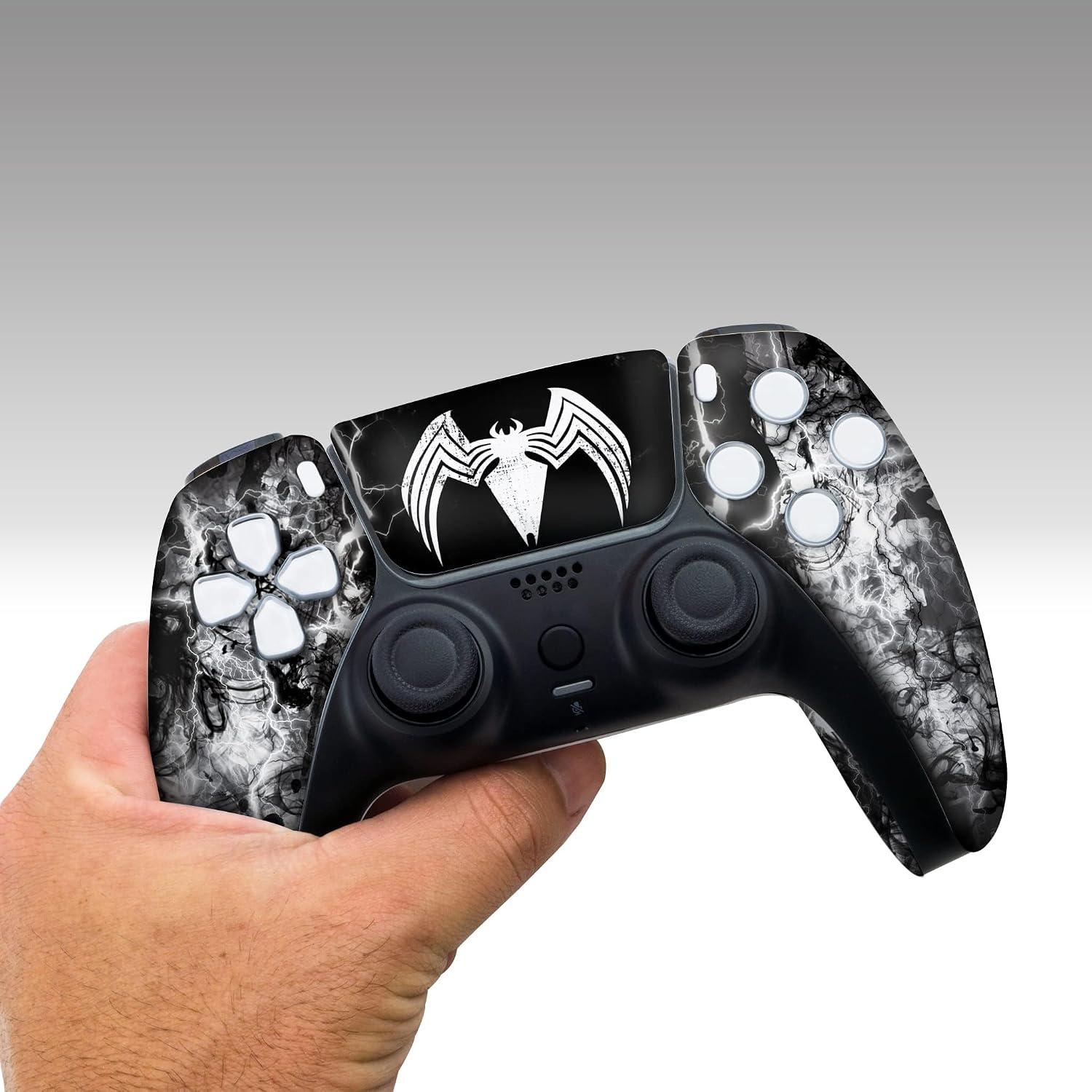 Vennom Custom PS-5 Controller Wireless compatible with Play-Station 5 Console by BCB Controllers | Proudly Customized in USA with Permanent HYDRO-DIP Printing (NOT JUST A SKIN)