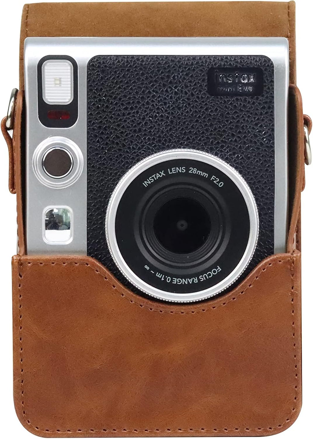 Fujifilm Instax Mini EVO Hybrid Brown Instant Camera Bundle with Case Compatible with Fujifilm Instax Mini EVO + Fujifilm Instax Mini Twin Pack Instant Film (16437396)