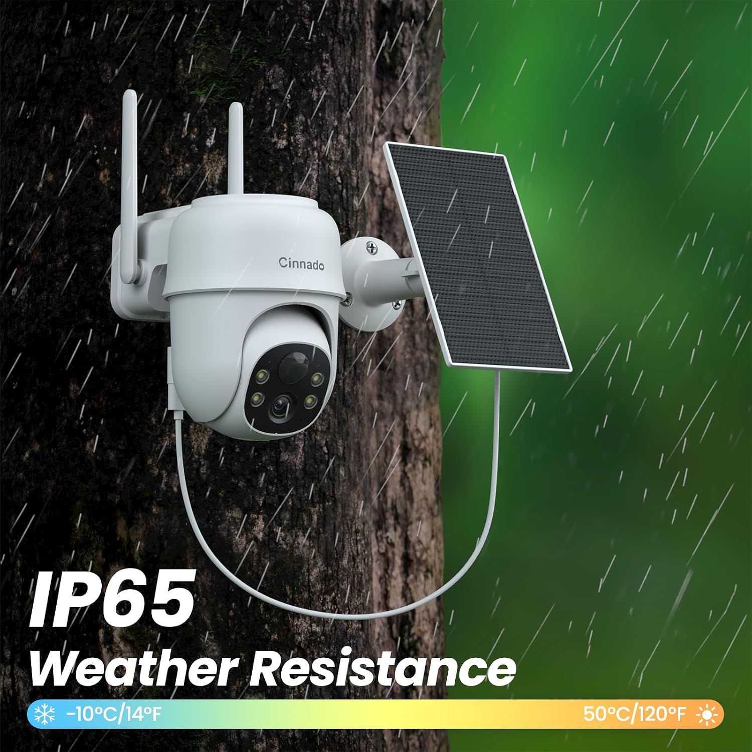 Cinnado 2K Cameras for Home Security-2.4G WiFi Outdoor Camera Wireless Solar/Battery Powered, 360° Viewing, Human Detection, Color Night Vision, Cloud/SD Storage B6 (B6-White-4pack-2.4G)