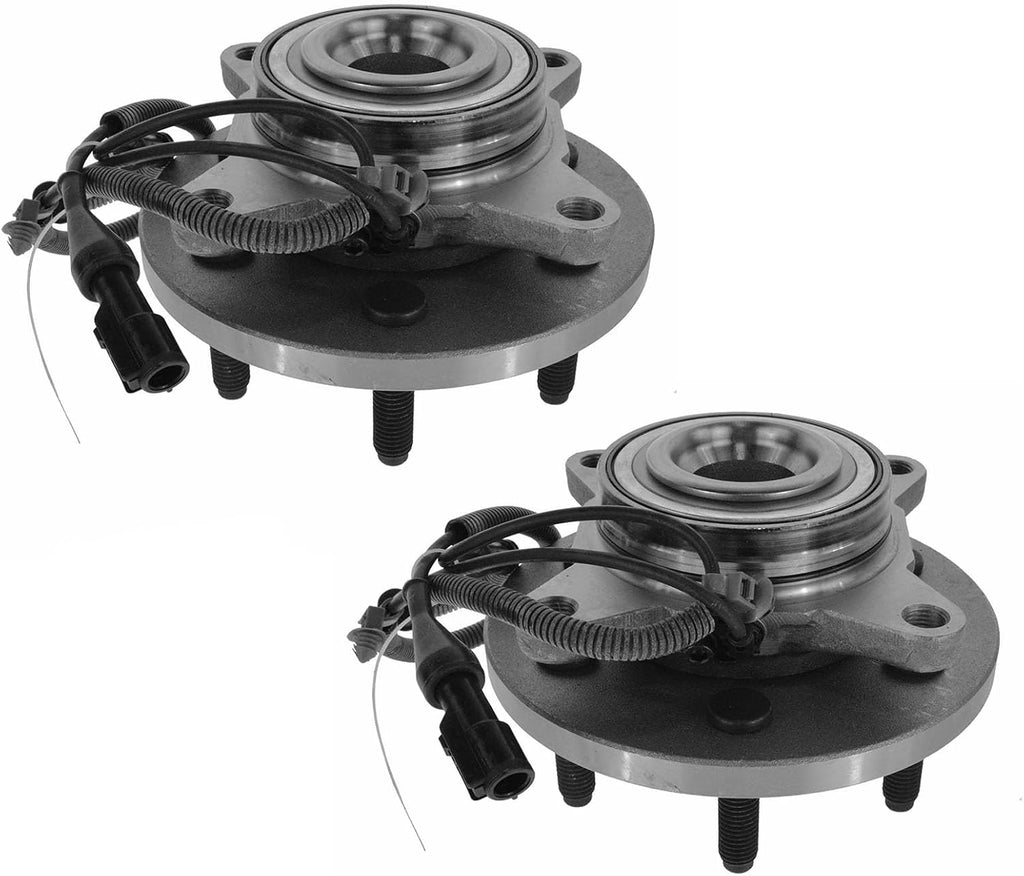 TRQ Front Left and Right Wheel Bearing and Hub Assembly Set 2 Piece Compatible with 2009-2010 Ford F-150 Rear Wheel Drive 6 Lug Wheels