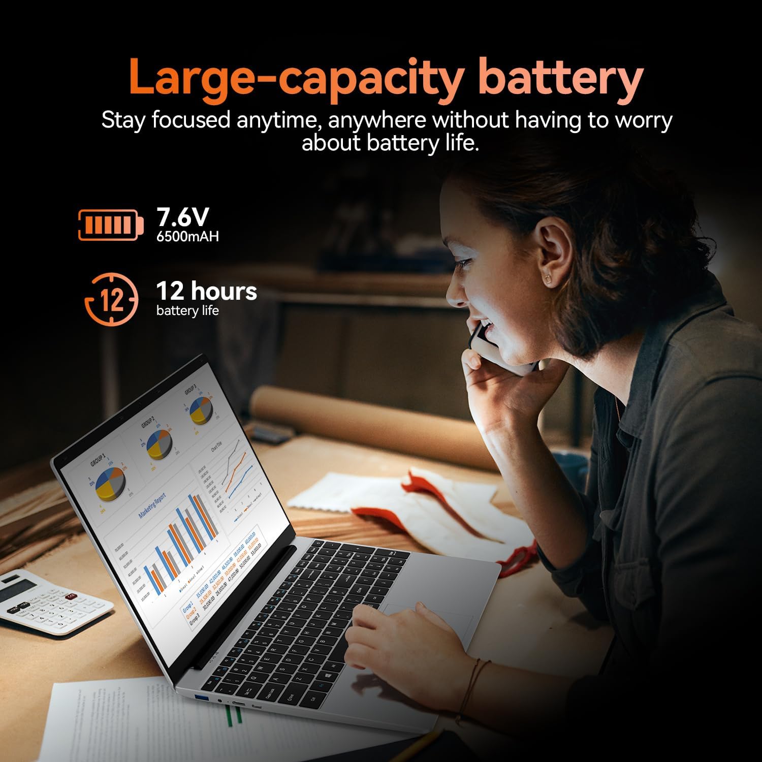 2026 Latest Laptop,16GB RAM 1TB SSD,15.6 inch 2K FHD IPS Screen,12th Quad Core N100(3.4GHz) CPU, 2.4G/5G WiFi/BT5.0, HD Webcam,Full-Featured Type-C,Large Capacity Battery,USB 3.2,Light&Thin Laptop