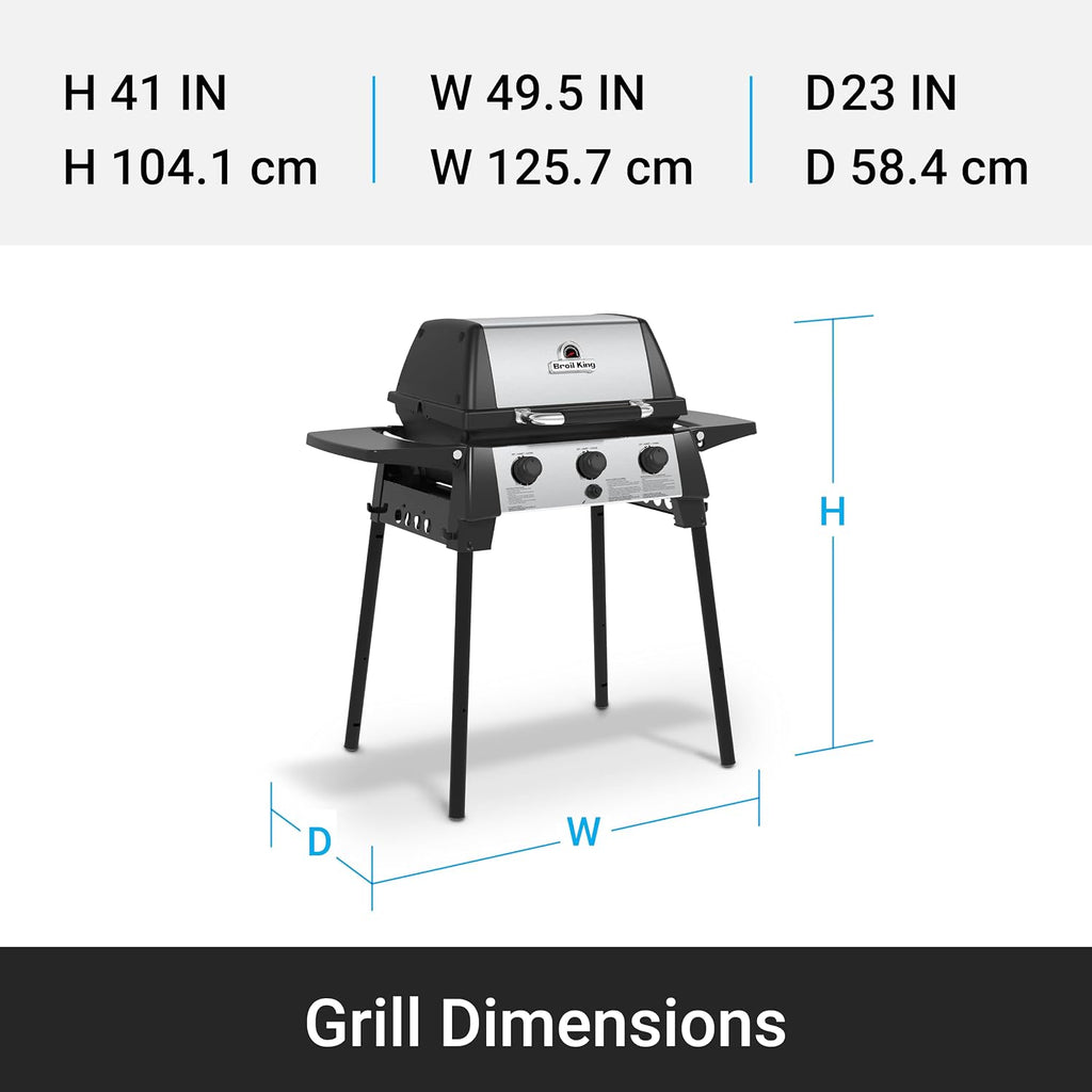 Broil King 952654 Porta-Chef 320 Portable Propane Grill in Stainless Steel and Black