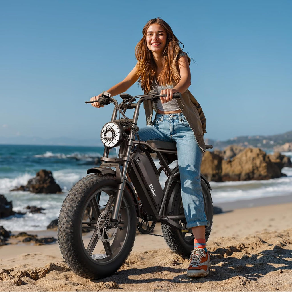 TST Electric Bike for Adults, 1500W Peak Motor 60/100 Miles Fat Tire Ebike with 48V 15Ah/25Ah Removable Battery 20' Fat Tire Electric Dirt Bike Full Suspension and 7-Speed