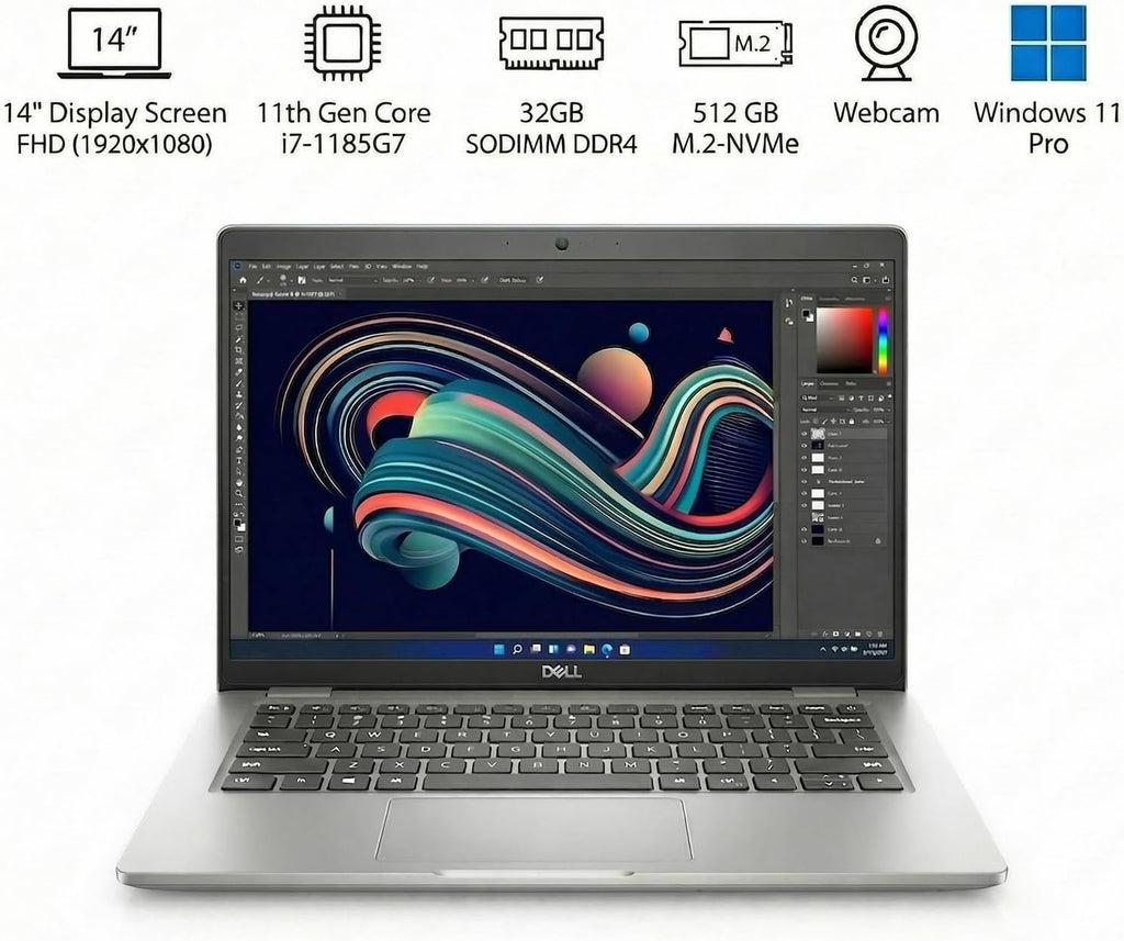 Dell Latitude 5420 14-Inch 1920 x 1080 FHD Laptop, Core i7-1185G7, 32GB DDR4 RAM, 512GB M.2 NVMe SSD, Thunderbolt 4, HDMI, Windows 11 Pro, Webcam, Business Laptop (Renewed)